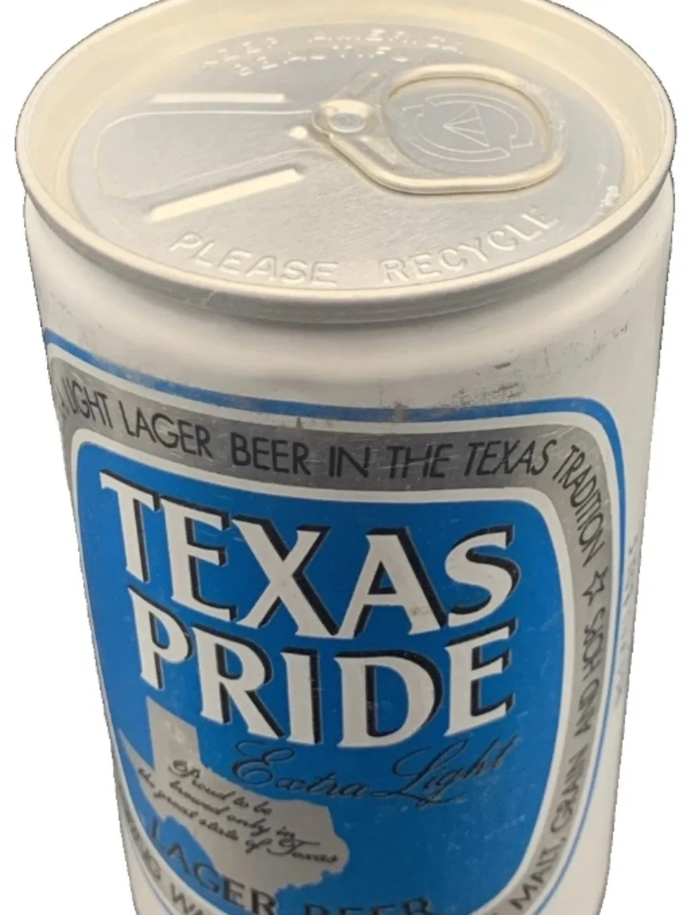 Vintage Beer Can Texas Pride Extra Light Lager Texas Tradition Pull Tab Empty